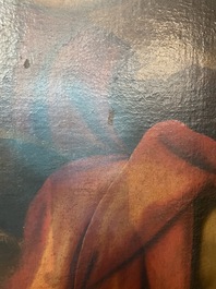 Italian school, follower of Sebastiano del Piombo (1485-1547): John the Baptist in the desert, oil on canvas, 18th C.