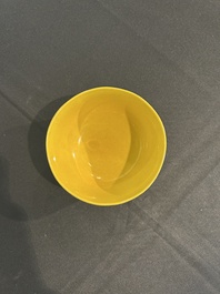 A Chinese yellow glazed bowl, Chenghua mark, 19th/20th C.