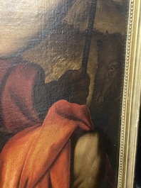 Italian school, follower of Sebastiano del Piombo (1485-1547): John the Baptist in the desert, oil on canvas, 18th C.