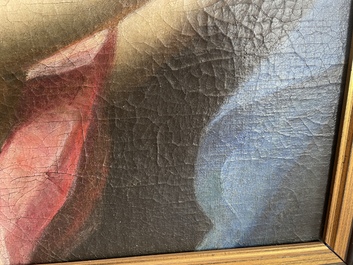 French School: An angel, oil on canvas, 18th C.