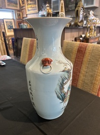 Two Chinese famille rose vases, 19th/20th C.