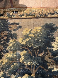 A Flemish wall tapestry depicting a wooded area or verdure, Oudenaarde, late 17th C.