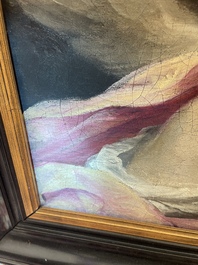 French School: An angel, oil on canvas, 18th C.