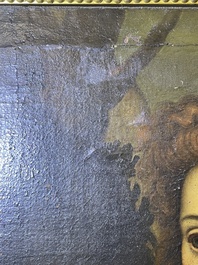 Italian school, follower of Sebastiano del Piombo (1485-1547): John the Baptist in the desert, oil on canvas, 18th C.