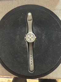 An Ikepod Megapode chronograph titanium and sapphire glass wristwatch designed by Marc Newson, ed. 257/9999, ca. 2000