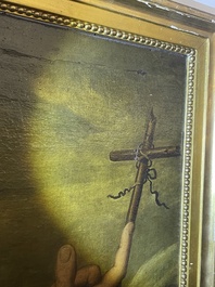 Italian school, follower of Sebastiano del Piombo (1485-1547): John the Baptist in the desert, oil on canvas, 18th C.