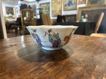 Bol en porcelaine de Chine famille rose &agrave; d&eacute;cor d'immortels, marque et &eacute;poque de Tongzhi