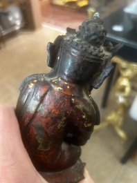 Bouddha assis en bronze dor&eacute; et laqu&eacute;, Chine, Ming