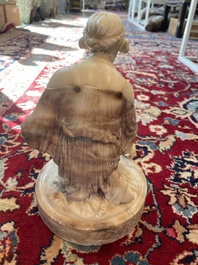 Georges Van der Straeten (1856-1928): Buste de dame, bronze &agrave; patine brune &amp; Reinhold B&ouml;ltzig (1863-1939): 'Fruchtsammlerin', alb&acirc;tre