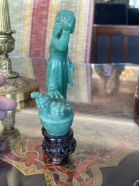 Collection de sept sculptures en pierre dure, dont du jade, du quartz et de l'&oelig;il de tigre, Chine, 19&egrave;me/20&egrave;me si&egrave;cle