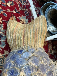 Marionnette de poisson ou Sogo b&ograve; en bois sculpt&eacute; et polychrome, Bozo, Mali, 20&egrave;me si&egrave;cle