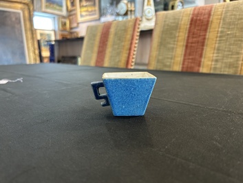 A Chinese robin's egg glazed tapering square cup, 18th C.