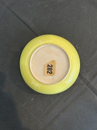 Coupe en porcelaine de Chine jaune monochrome, 18&egrave;me/19&egrave;me si&egrave;cle