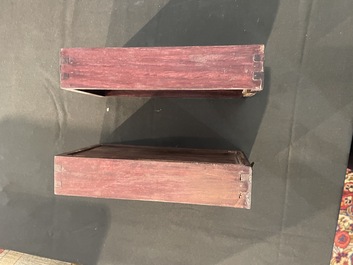 Coffre de toilette en bois aux montures en laiton dor&eacute;, Chine, 19&egrave;me si&egrave;cle