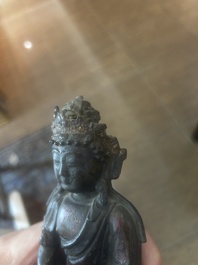 Bouddha assis en bronze dor&eacute; et laqu&eacute;, Chine, Ming