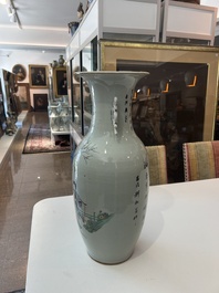 Two Chinese famille rose vases with flower baskets and Magu and a deer, 19th/20th C.