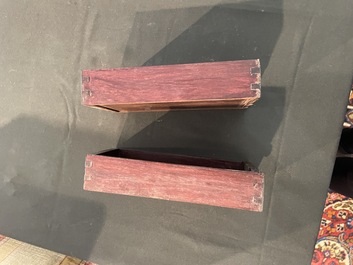 Coffre de toilette en bois aux montures en laiton dor&eacute;, Chine, 19&egrave;me si&egrave;cle