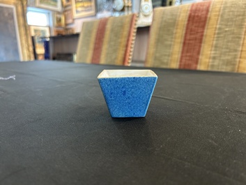 A Chinese robin's egg glazed tapering square cup, 18th C.