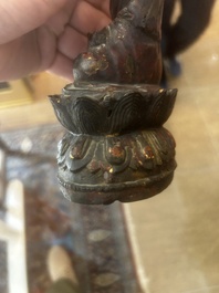 Bouddha assis en bronze dor&eacute; et laqu&eacute;, Chine, Ming