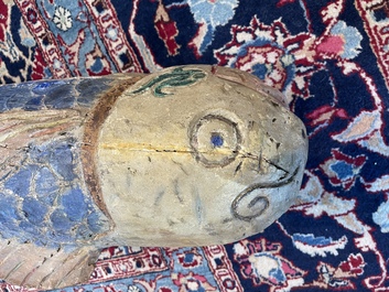 Marionnette de poisson ou Sogo b&ograve; en bois sculpt&eacute; et polychrome, Bozo, Mali, 20&egrave;me si&egrave;cle