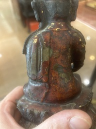 Bouddha assis en bronze dor&eacute; et laqu&eacute;, Chine, Ming