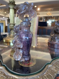Collection de sept sculptures en pierre dure, dont du jade, du quartz et de l'&oelig;il de tigre, Chine, 19&egrave;me/20&egrave;me si&egrave;cle