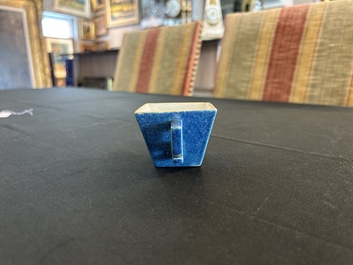 A Chinese robin's egg glazed tapering square cup, 18th C.