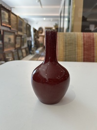 A Chinese flamb&eacute; glazed bottle vase, 19th C.