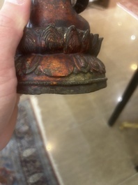 Bouddha assis en bronze dor&eacute; et laqu&eacute;, Chine, Ming
