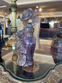 Collection de sept sculptures en pierre dure, dont du jade, du quartz et de l'&oelig;il de tigre, Chine, 19&egrave;me/20&egrave;me si&egrave;cle