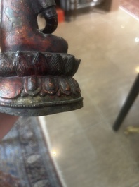 Bouddha assis en bronze dor&eacute; et laqu&eacute;, Chine, Ming