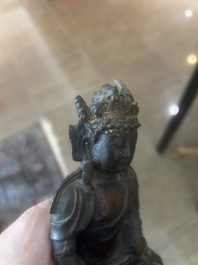 Bouddha assis en bronze dor&eacute; et laqu&eacute;, Chine, Ming