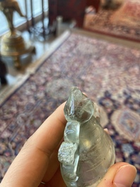 Collection de sept sculptures en pierre dure, dont du jade, du quartz et de l'&oelig;il de tigre, Chine, 19&egrave;me/20&egrave;me si&egrave;cle
