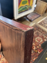 Coffre de toilette en bois aux montures en laiton dor&eacute;, Chine, 19&egrave;me si&egrave;cle