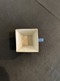 A Chinese robin's egg glazed tapering square cup, 18th C.