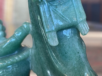 Collection de sept sculptures en pierre dure, dont du jade, du quartz et de l'&oelig;il de tigre, Chine, 19&egrave;me/20&egrave;me si&egrave;cle