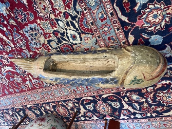 Marionnette de poisson ou Sogo b&ograve; en bois sculpt&eacute; et polychrome, Bozo, Mali, 20&egrave;me si&egrave;cle