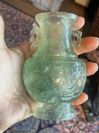 Collection de sept sculptures en pierre dure, dont du jade, du quartz et de l'&oelig;il de tigre, Chine, 19&egrave;me/20&egrave;me si&egrave;cle