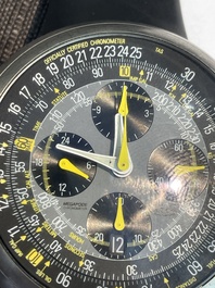 An Ikepod Megapode chronograph titanium and sapphire glass wristwatch designed by Marc Newson, ed. 257/9999, ca. 2000