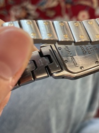 Een Cartier Santos Galb&eacute;e polshorloge in geelgoud en staal, n&deg;1057930, tweede helft 20ste eeuw
