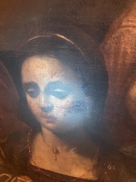 &Eacute;cole italienne: La troupe musicale, huile sur toile, 17&egrave;me si&egrave;cle