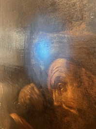 &Eacute;cole italienne: La troupe musicale, huile sur toile, 17&egrave;me si&egrave;cle