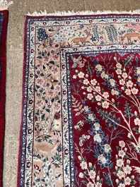 A Persian Tabriz 'tree of life' rug, wool on cotton, mid 20th C.