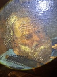 &Eacute;cole italienne: La troupe musicale, huile sur toile, 17&egrave;me si&egrave;cle