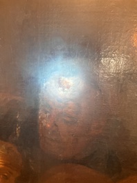 &Eacute;cole italienne: La troupe musicale, huile sur toile, 17&egrave;me si&egrave;cle