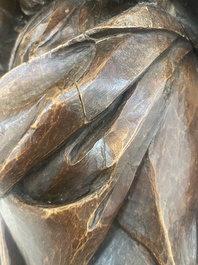 Jean de Patmos en bois sculpt&eacute; et patin&eacute;, Flandres, vers 1800
