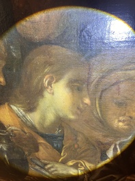 &Eacute;cole italienne: La troupe musicale, huile sur toile, 17&egrave;me si&egrave;cle