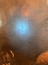 &Eacute;cole italienne: La troupe musicale, huile sur toile, 17&egrave;me si&egrave;cle