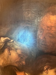 &Eacute;cole italienne: La troupe musicale, huile sur toile, 17&egrave;me si&egrave;cle