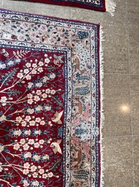 A Persian Tabriz 'tree of life' rug, wool on cotton, mid 20th C.